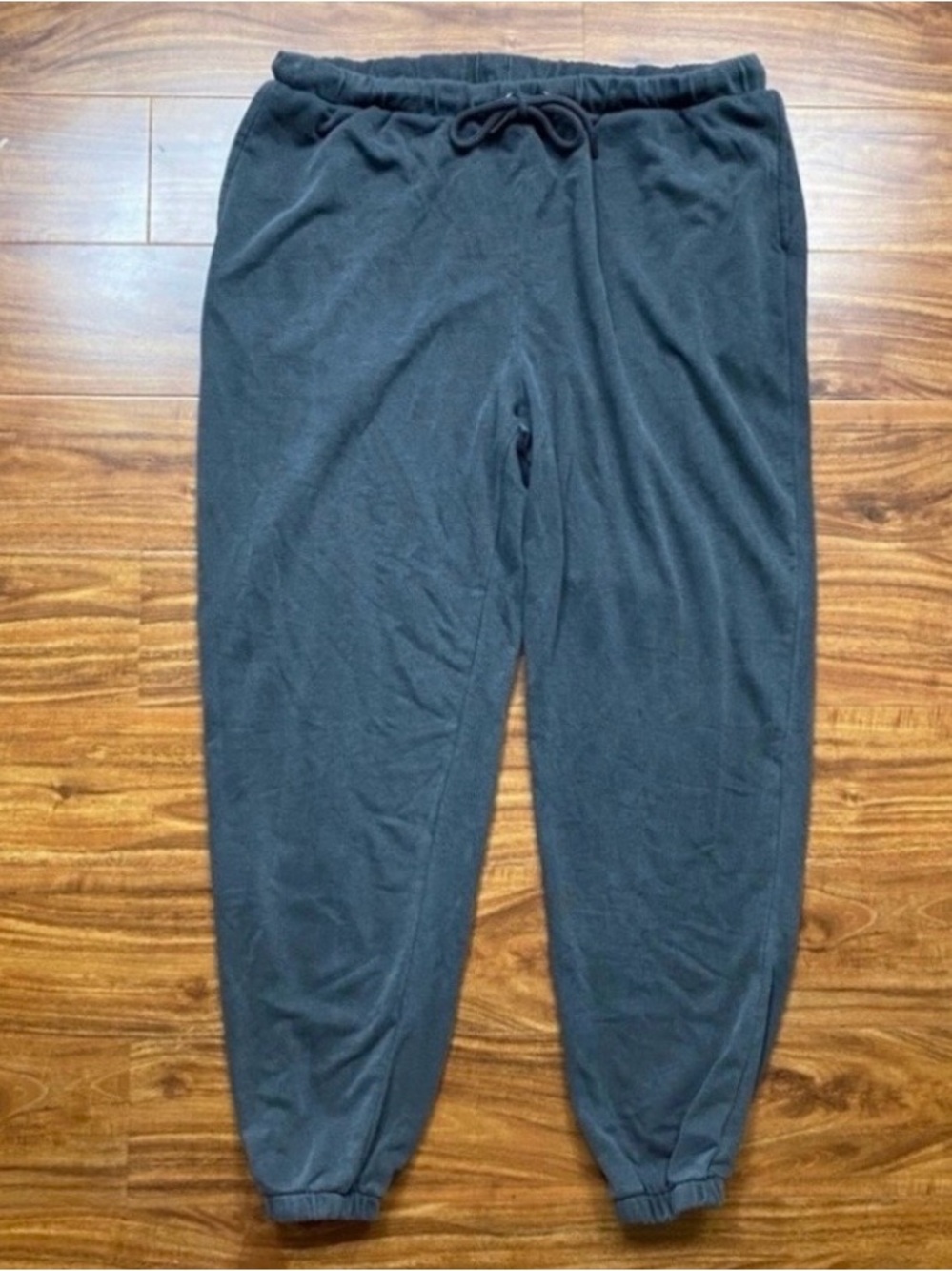 H&M Women's Stone Gray Cotton Mix Drawstring Soft Jogger XL Casual Loungewear